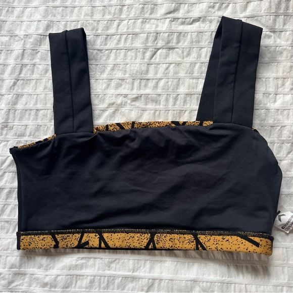 DLK Modas Brazil Gold and Black Fitness Top Sports Bra, S - Picture 3 of 7
